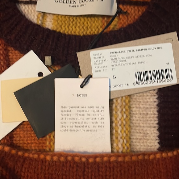 NWT Golden Goose Color Blocked Frayed Jumper Sweater Mixed Alpaca Wool - Picture 8 of 16